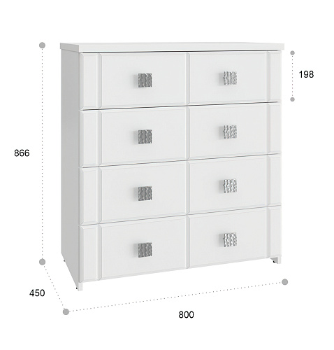 Комод Изабель ИЗ-50К белое дерево